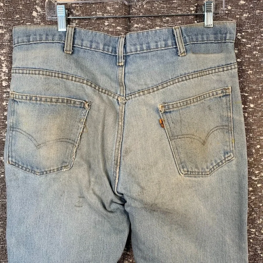 Vintage Levi's 517 Orange Tab Bootcut Distressed Denim Jeans Men's‎ 38